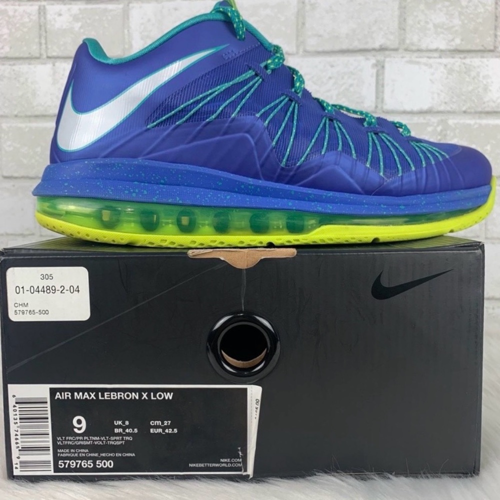 Nike Air Max LeBron X Low Blue with Green Accents